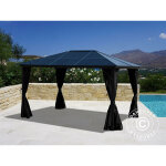 Tonnelle santa barbara avec rideaux et moustiquaire, 3x4m, noir