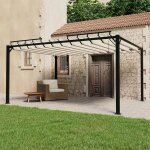 Tonnelle avec toit  persienne 3x4 m crme tissu et aluminium