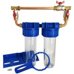 Double porte filtre  eau bypass 9 pouces 3 / 4 installation facile raccord 3 / 4 pouces - 20 / 27 filtre ...