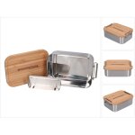 Toolbrothers - fan bo�te � pain en acier inoxydable avec couvercle en bambou 1200 ml, bo�te � repas pour ...