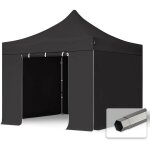 Toolport - 3x3 m tente pliante - acier, anti - feu, côtés sans fenêtre, noir Toolport - 3x3 m tente pliante - acier, anti - feu, côtés sans fenêtre, noir