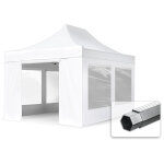 Toolport - 3x4, 5 m tente pliante - acier, anti - feu, côtés panoramiques, blanc Toolport - 3x4, 5 m tente pliante - acier, anti - feu, côtés panoramiques, blanc