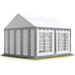 Toolport - 4x4 m tente de réception / barnum gris - blanc toile de haute qualité pvc 700 n economy Toolport - 4x4 m tente de réception / barnum gris - blanc toile de haute qualité pvc 700 n economy