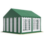 Toolport - 4x4 m tente de réception / barnum vert - blanc toile de haute qualité pvc 700 n economy Toolport - 4x4 m tente de réception / barnum vert - blanc toile de haute qualité pvc 700 n economy