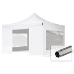 Toolport - 4x4 m tonnelle pliante - acier, côtés panoramiques, blanc Toolport - 4x4 m tonnelle pliante - acier, côtés panoramiques, blanc