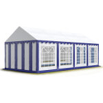 Toolport - 4x8 m tente de rception / barnum bleu - blanc toile de haute qualit pvc 700 n economy