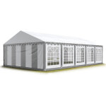Toolport - 5x10 m tente de rception / barnum gris - blanc toile de haute qualit pvc 700 n economy