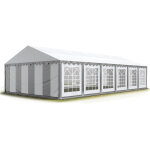 Toolport - 6x12 m tente de rception / barnum gris - blanc toile de haute qualit pvc 700 n economy