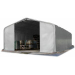 Toolport - 8x12m hangar porte 4, 0x3, 6m, toile pvc 850 n gris avec statique (type de sol : bton)
