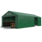 Toolport - hangar tente de stockage 5 x 10 m d'levage de 2, 60m de hauteur vert fonce pvc 800 n impermables ...