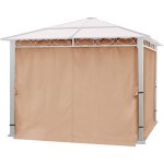 Rideaux (set de 4 toiles) pour tonnelle de jardin toolport paradise deluxe, 3x3 m, cappuccino