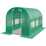 Toolport - serre de jardin serre tunnel plastique robuste 2x3m - bche pe 180g / m vert transparent