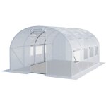 Toolport - serre de jardin serre tunnel plastique robuste 3x4m - bche pe 180g / m blanc transparent ...