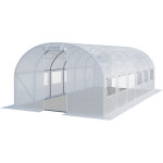 Toolport - serre de jardin serre tunnel plastique robuste 4x6m - bche pe 180g / m blanc transparent ...