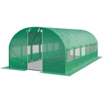 Toolport - serre de jardin serre tunnel plastique robuste 4x6m - bche pe 180g / m vert transparent