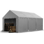 Toolport - tente de stockage 3x6 m bches en pvc 750 n gris impermable avec cadre de sol