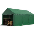 Toolport - tente de stockage 4x6 m abri bche pvc 700 n impermable vert fonc