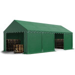 Toolport - tente de stockage 4x8 m abri bche pvc 700 n impermable vert fonc