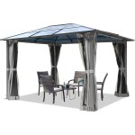 Toolport - tonnelle de jardin 3x3, 65 m panneaux de polycarbonate d'env. 6 mm avec parois latérales et ... Toolport - tonnelle de jardin 3x3, 65 m panneaux de polycarbonate d'env. 6 mm avec parois latérales et ...