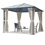 Toolport - tonnelle de jardin 3x3 m panneaux de polycarbonate d'env. 6 mm avec parois latrales et moustiquair ...