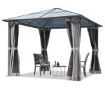 Toolport tonnelle de jardin 3x3 m panneaux de polycarbonate d'env. 6 mm avec parois latérales et moustiquaires ... Toolport tonnelle de jardin 3x3 m panneaux de polycarbonate d'env. 6 mm avec parois latérales et moustiquaires ...