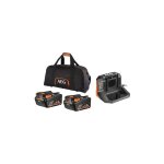 Tooltek - kit aeg compos� de: 2 batteries 4. 0 ah, un chargeur 18v et un sac porte - outils (setll1840s ...