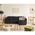 Bestmobilier - topaze - canap� d'angle r�versible - 4 places - convertible avec coffre - en velours textur� ...