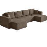 Bestmobilier - topaze - canap� panoramique en u - 7 places - convertible avec coffre - en tissu velours ...