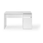 Topkit - bureau burgos 5210| petite table d'ordinateur bureau avec tiroir et porte | blanc