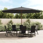 Torana - parasol de jardin avec m�t en bois anthracite 400x273 cm