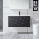 Uev meuble sous lavabo suspendu 90cm, avec lavabo en céramique, robinet, 2 grands tiroirs, meuble salle ... Uev meuble sous lavabo suspendu 90cm, avec lavabo en céramique, robinet, 2 grands tiroirs, meuble salle ...