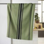 Torchon en coton tiss� 'comptoir' 50x70cm kaki