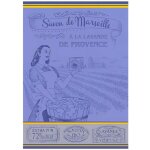 Torchon de cuisine en coton jacquard bleu - provence