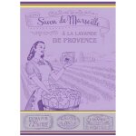 Torchon de cuisine en coton jacquard violet - provence