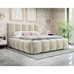 Bestmobilier - torreon - lit coffre - 140x200 - sommier inclus - en velours - beige