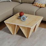 Toscohome - table basse carr�e 80x80 cm coloris ch�ne - diamond