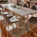 Toscohome - table � rallonge 160x90 ch�ne et gris - epik 50a