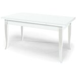 Table � rallonge en bois 140x80 cm blanc - verona