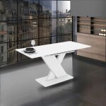 Toscohome - table  rallonge moderne blanche 120x75 cm - axi