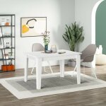 Table à rallonge moderne en mélèze blanc 120x80 cm - megaron Table à rallonge moderne en mélèze blanc 120x80 cm - megaron