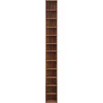 Helloshop26 ? tour �tag�re cd / dvd 175 cm ? 12 compartiments ? mdf m�lamin� noyer ? rangement compact ...