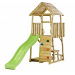 Kangui - tour de jeux bois wiki - toboggan, mur d'escalade, cabane, �chelle, table et bac � sable