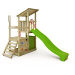 Fatmoose - tour de jeux portique d'escalade fruityforest avec toboggan, tour d'escalade avec bac  sable, ...