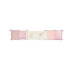 Tour de lit jolly - microfibre 100% polyester - adaptable - blanc / rose - 30 x 180 cm - domiva