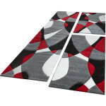 Paco home - tour lit tapis couloir tapis contours découpés géométrique rouge gris 3 pièces 2x 60x110 ... Paco home - tour lit tapis couloir tapis contours découpés géométrique rouge gris 3 pièces 2x 60x110 ...