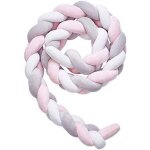 Tour de lit tress� 3m coleur de blanc gris rose tour de lit b�b� - gabrielle