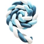 Tour de lit tress� 3m coleur de bleu fonc� et bleu et blanc tour de lit b�b�