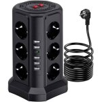 Tour multiprise 1. 7m parasurtenseur parafoudre s�curit� pour enfants avec commutateursn individuels ...