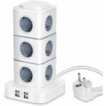 Tour multiprise, 12 prises multiprise electrique (2500w / 10a) avec 4 ports usb, multi prises lectriques ...