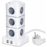 Tour multiprise, 12 prises multiprise electrique (2500w / 10a) avec 4 ports usb, multi prises électriques ... Tour multiprise, 12 prises multiprise electrique (2500w / 10a) avec 4 ports usb, multi prises électriques ...